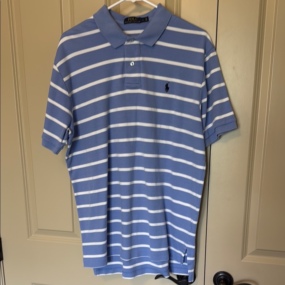 Polo by Ralph Lauren Blue & White Striped Polo Shirt